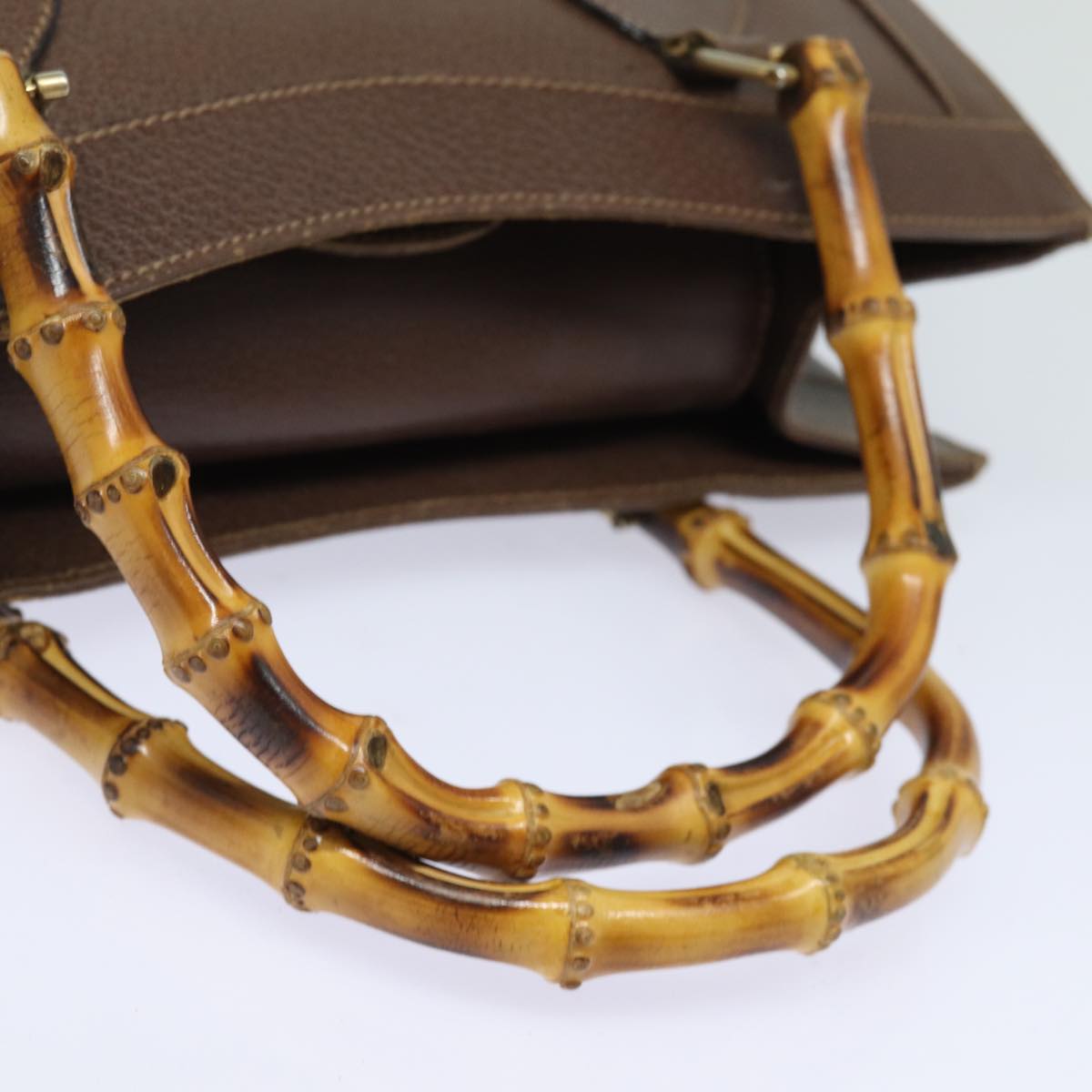 GUCCI Bamboo Tote Bag Leather Brown 002 1186 0260 78252