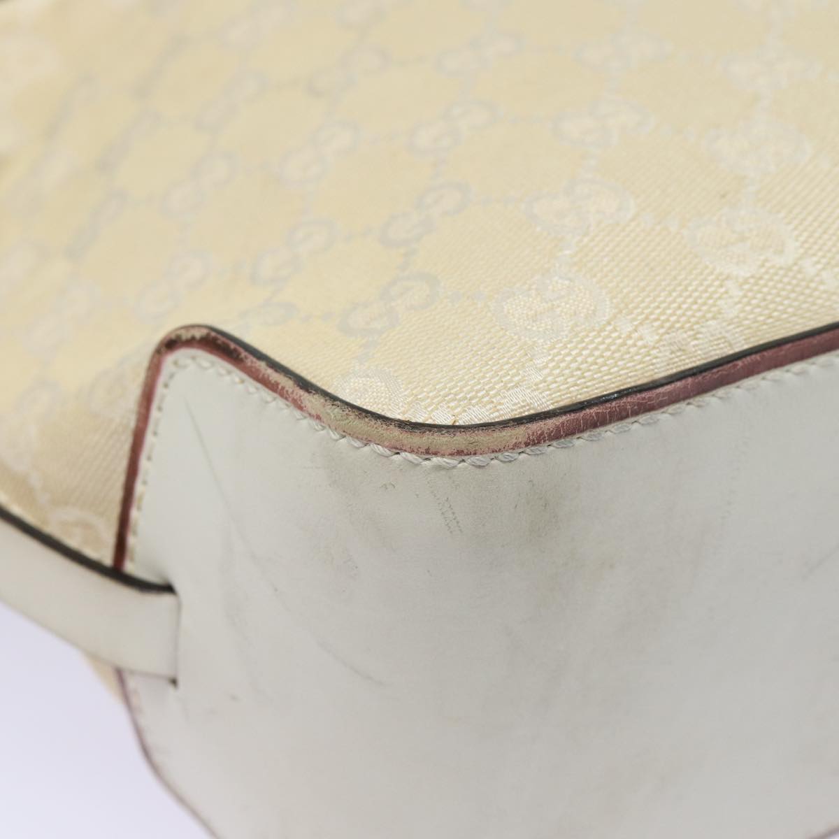 GUCCI GG Canvas Hand Bag Cream 107757 78253