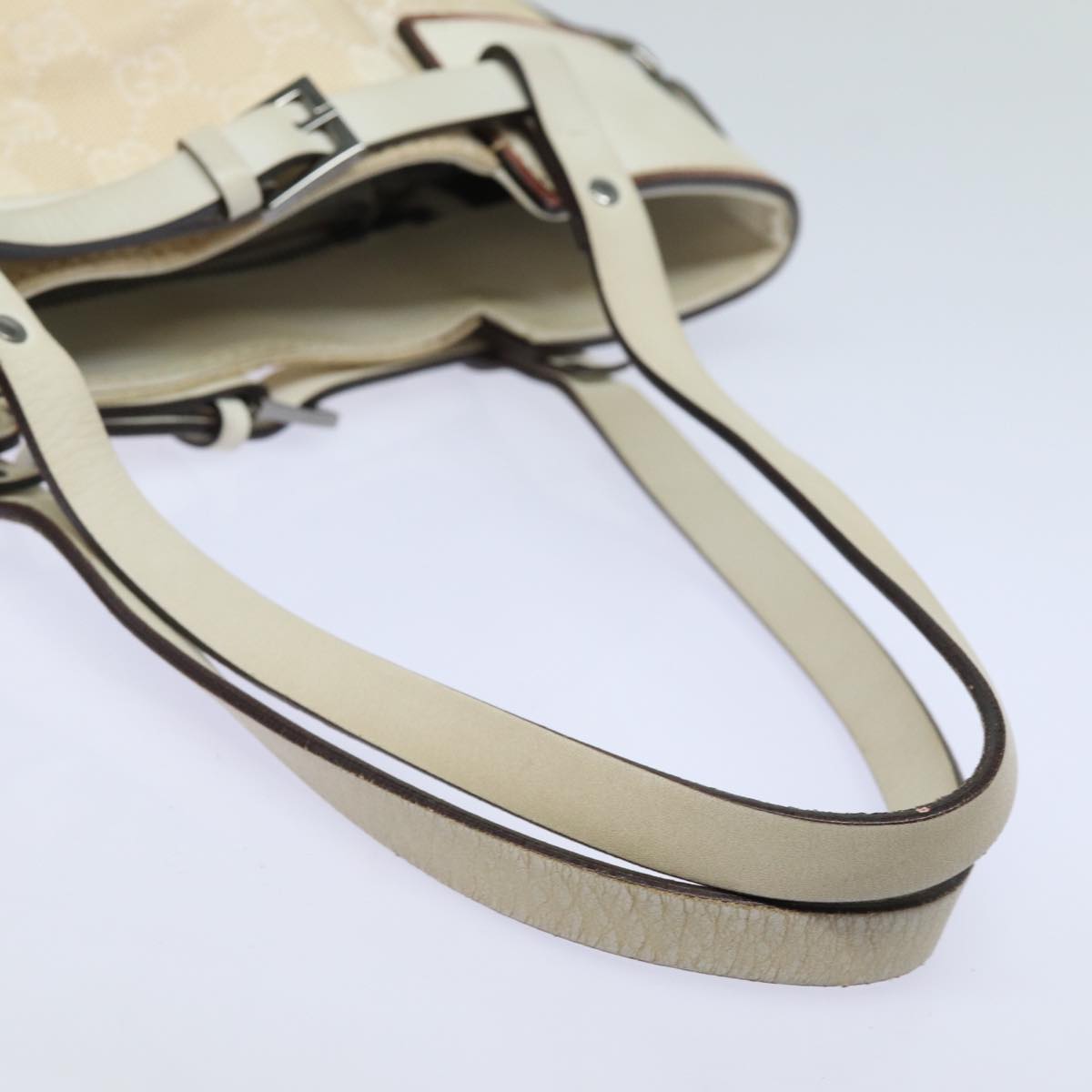 GUCCI GG Canvas Hand Bag Cream 107757 78253