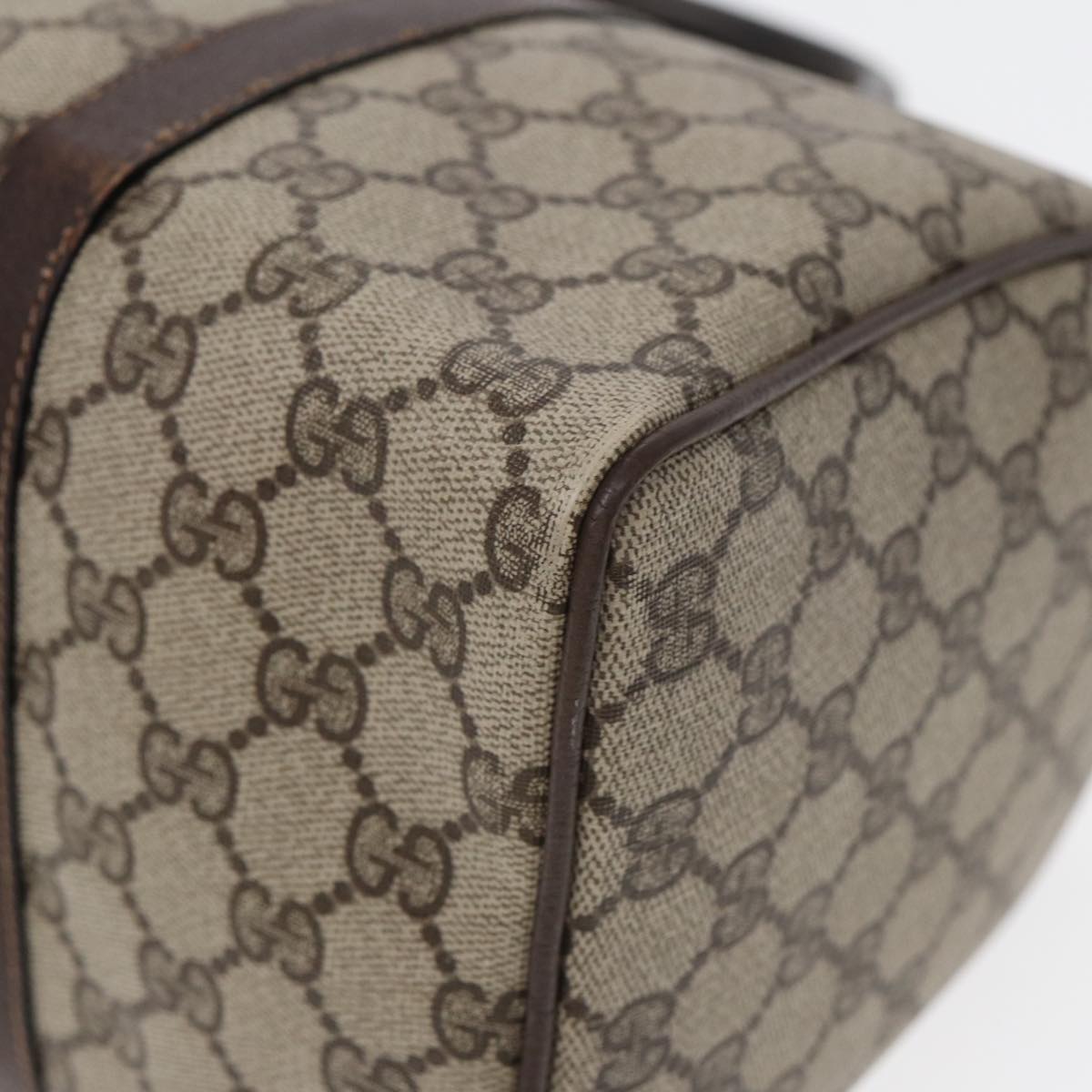 GUCCI GG Supreme Web Sherry Line Boston Bag PVC Beige Red 012 3842 78291