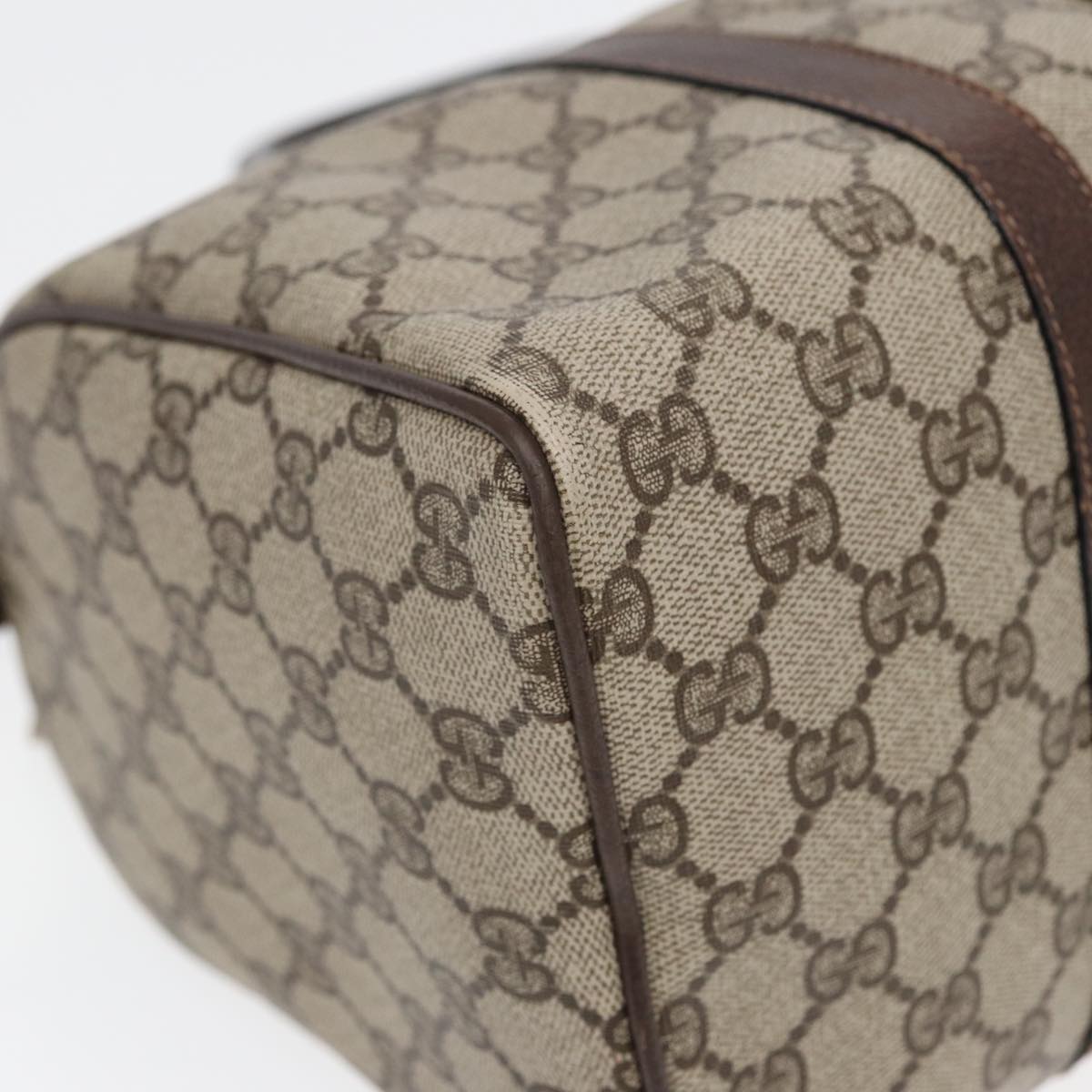GUCCI GG Supreme Web Sherry Line Boston Bag PVC Beige Red 012 3842 78291
