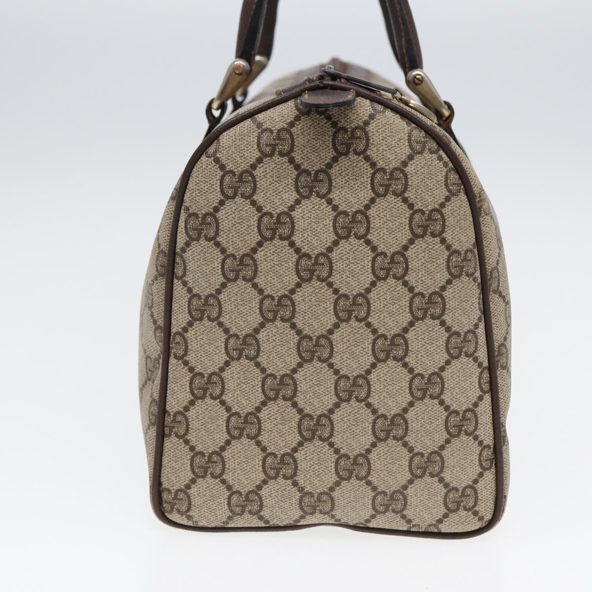 GUCCI GG Supreme Web Sherry Line Boston Bag PVC Beige Red 012 3842 78291