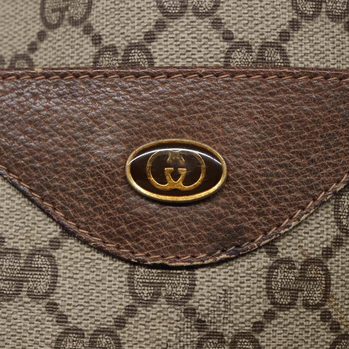 GUCCI GG Supreme Web Sherry Line Tote Bag PVC Beige Red 39 02 003 78340