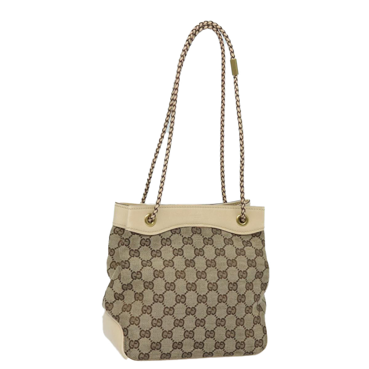 GUCCI GG Canvas Shoulder Bag Beige 109143 78342