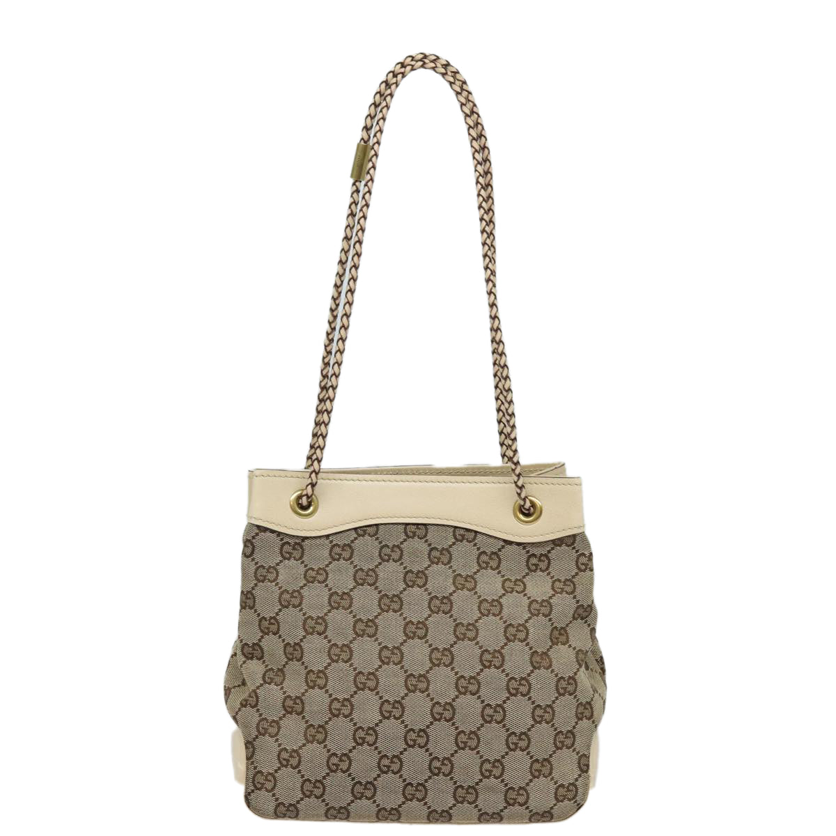 GUCCI GG Canvas Shoulder Bag Beige 109143 78342