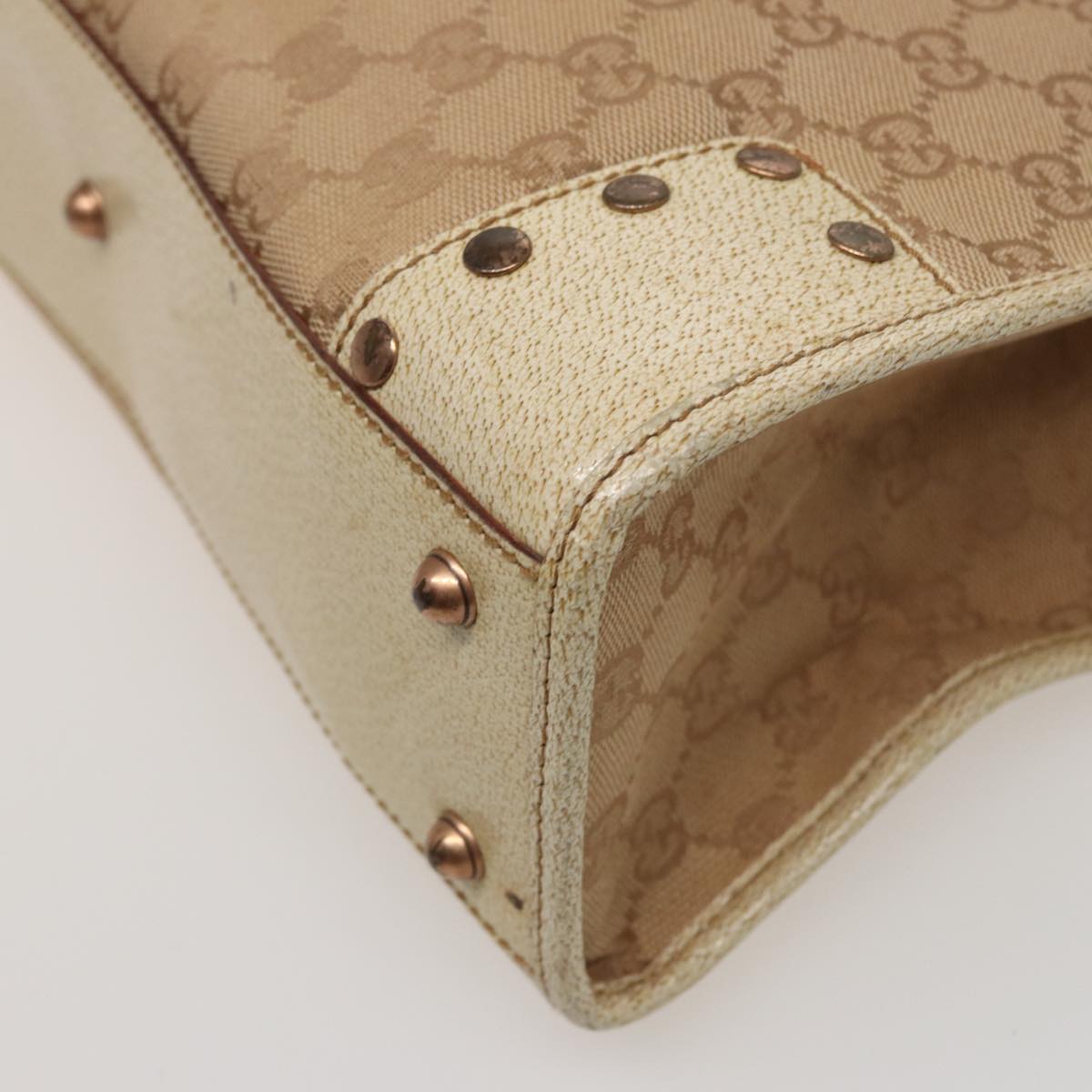 GUCCI GG Canvas Hand Bag Beige 124260 78343