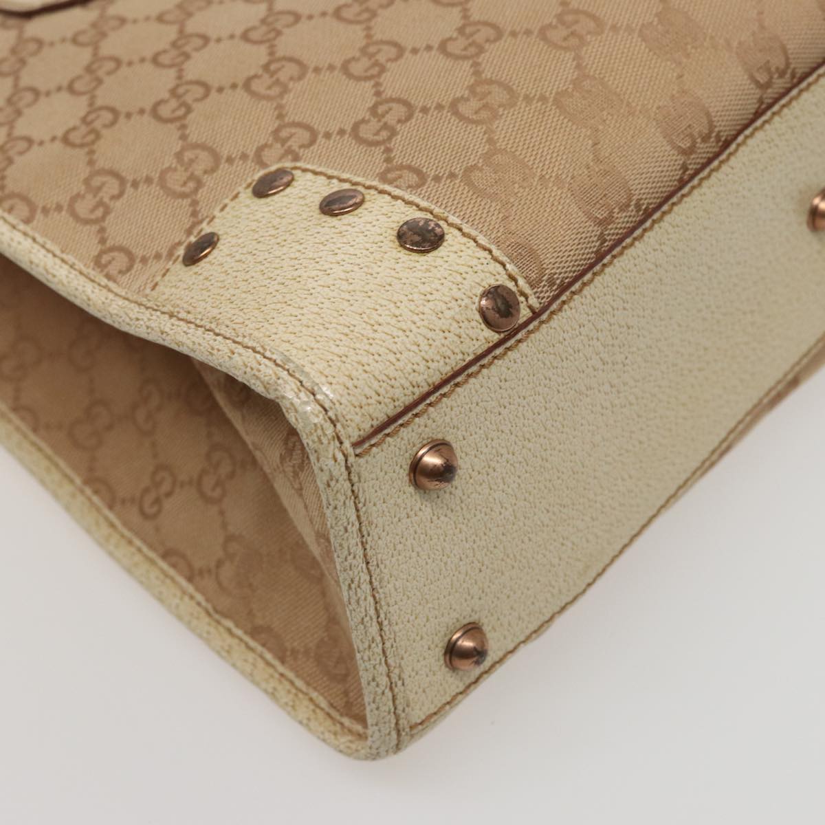 GUCCI GG Canvas Hand Bag Beige 124260 78343
