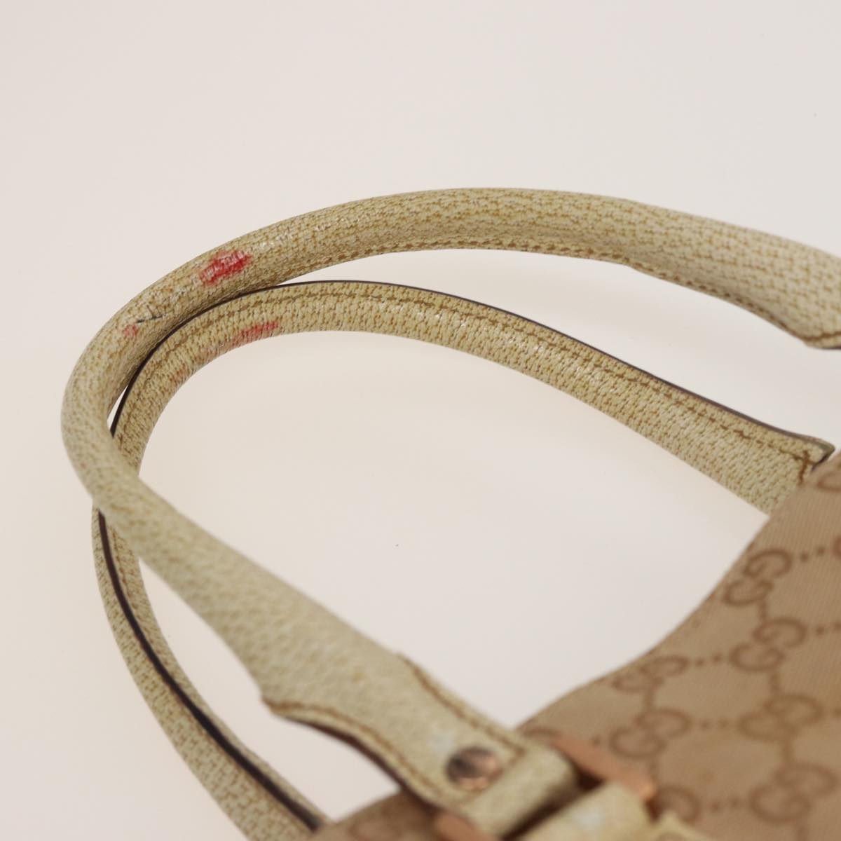 GUCCI GG Canvas Hand Bag Beige 124260 78343