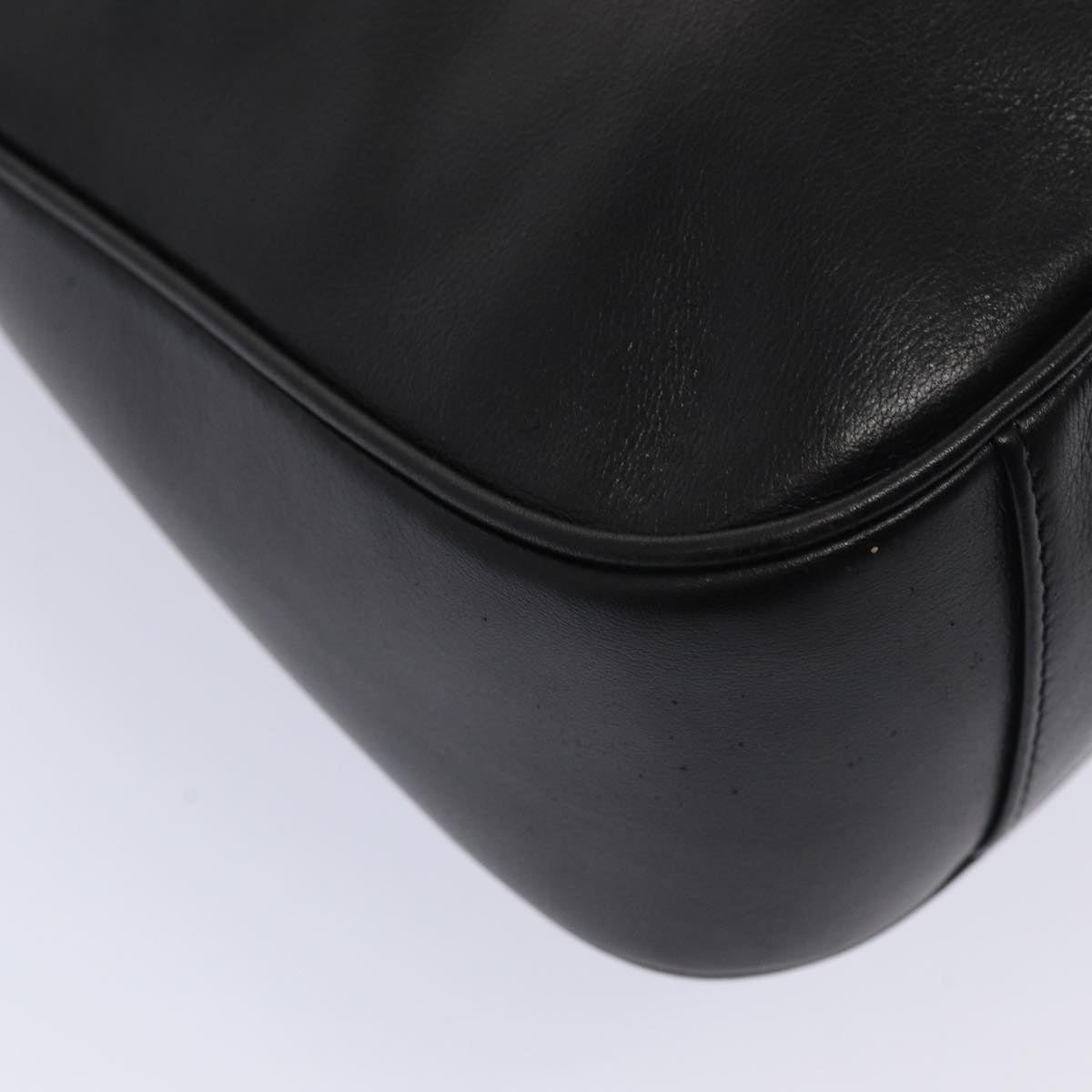 GUCCI Bamboo Shoulder Bag Leather 2way Black 001 1638 78346