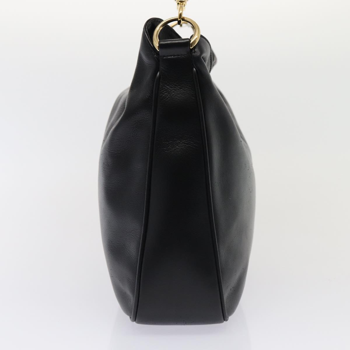 GUCCI Bamboo Shoulder Bag Leather 2way Black 001 1638 78346