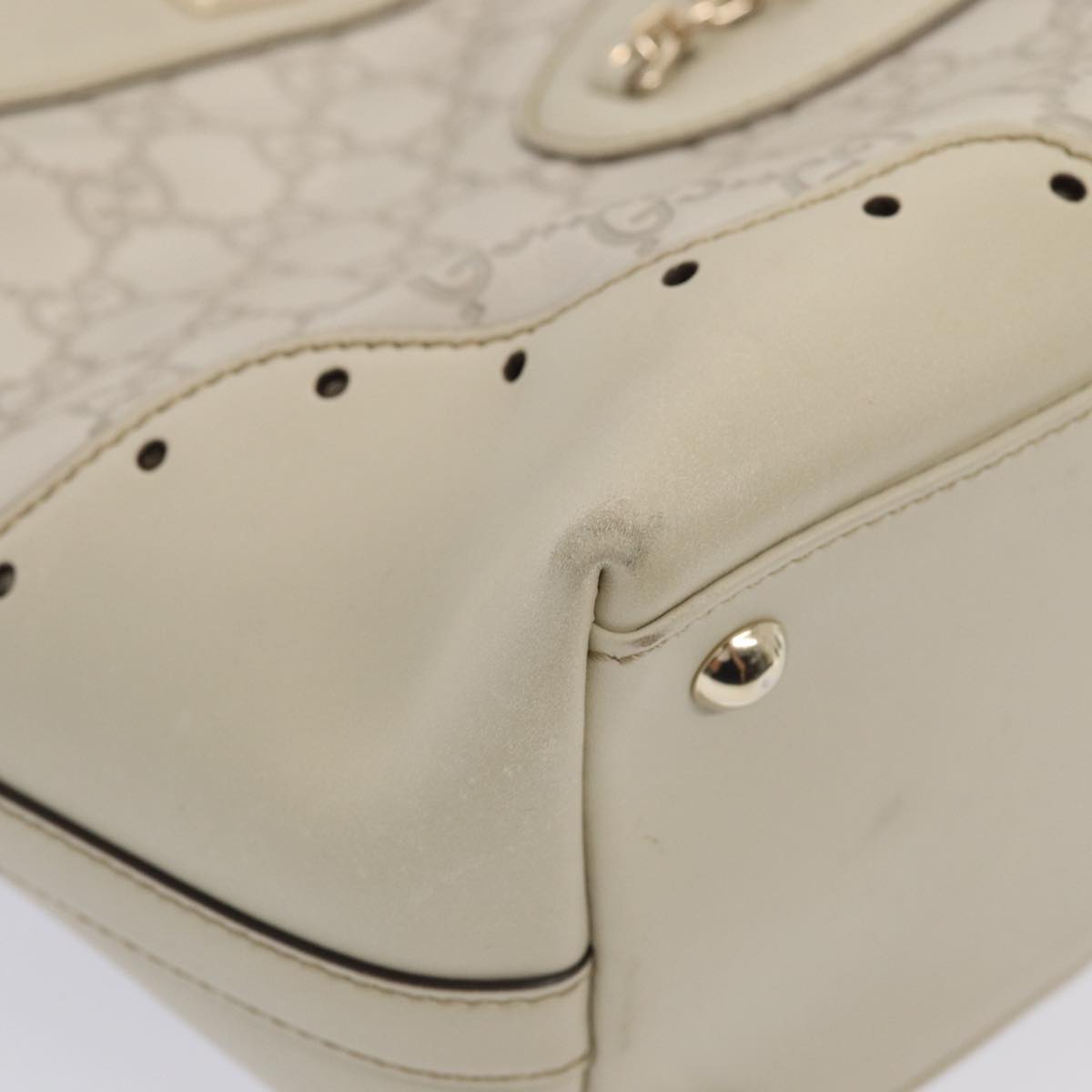 GUCCI GG Canvas Guccissima Tote Bag White 145993 78358