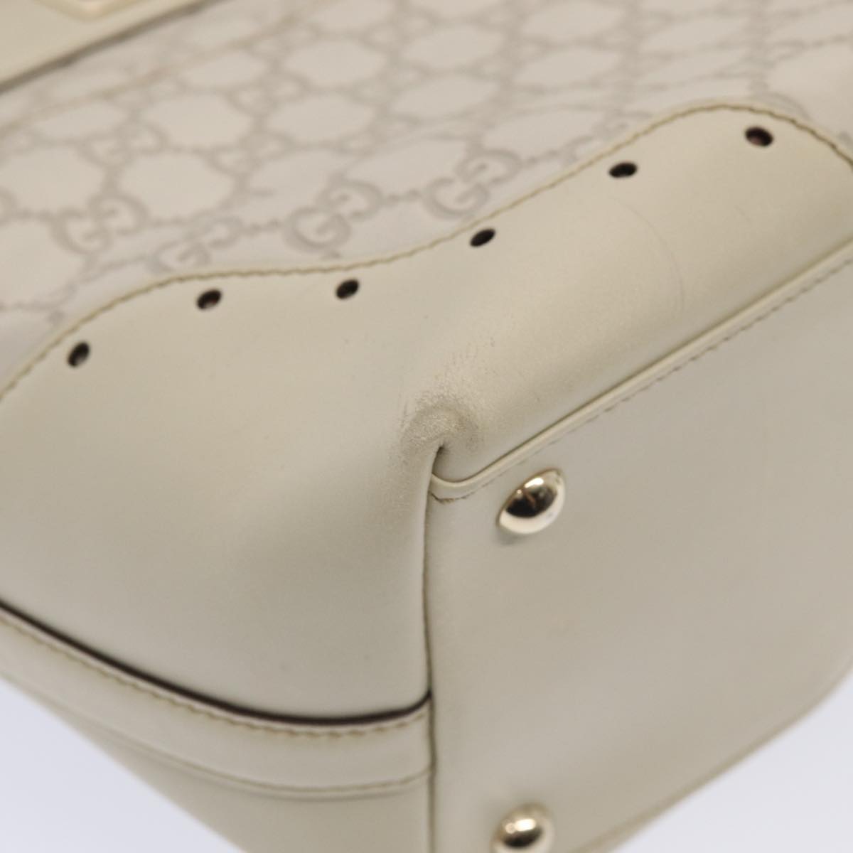 GUCCI GG Canvas Guccissima Tote Bag White 145993 78358