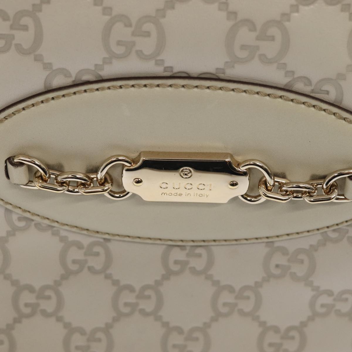 GUCCI GG Canvas Guccissima Tote Bag White 145993 78358