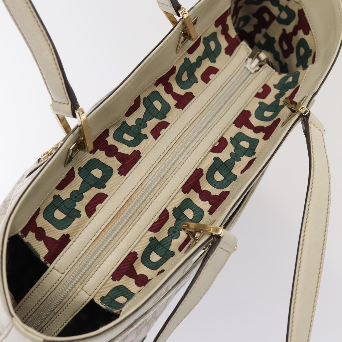 GUCCI GG Canvas Guccissima Tote Bag White 145993 78358