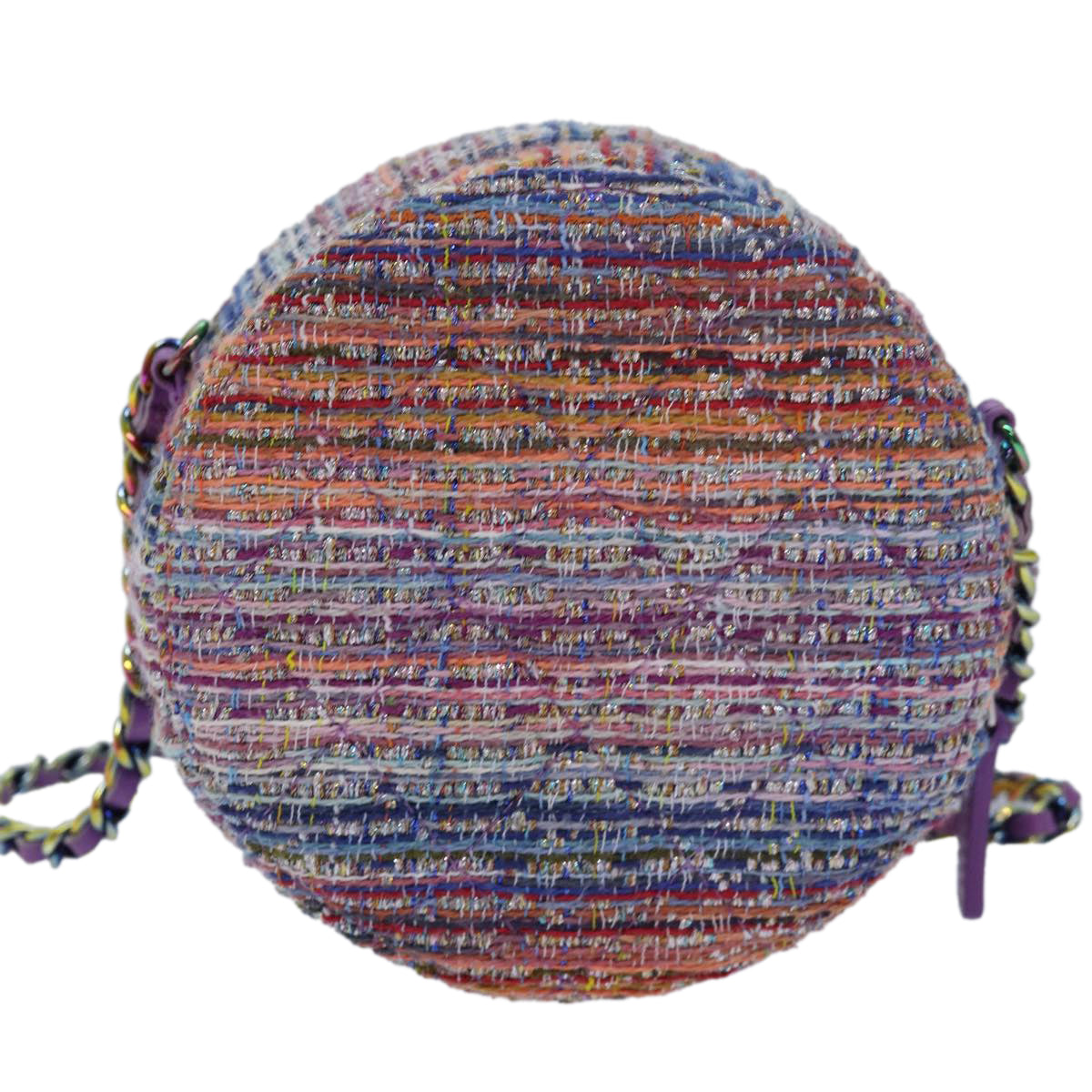 CHANEL Matelasse Chain Shoulder Bag Tweed Rainbow CC 78364S