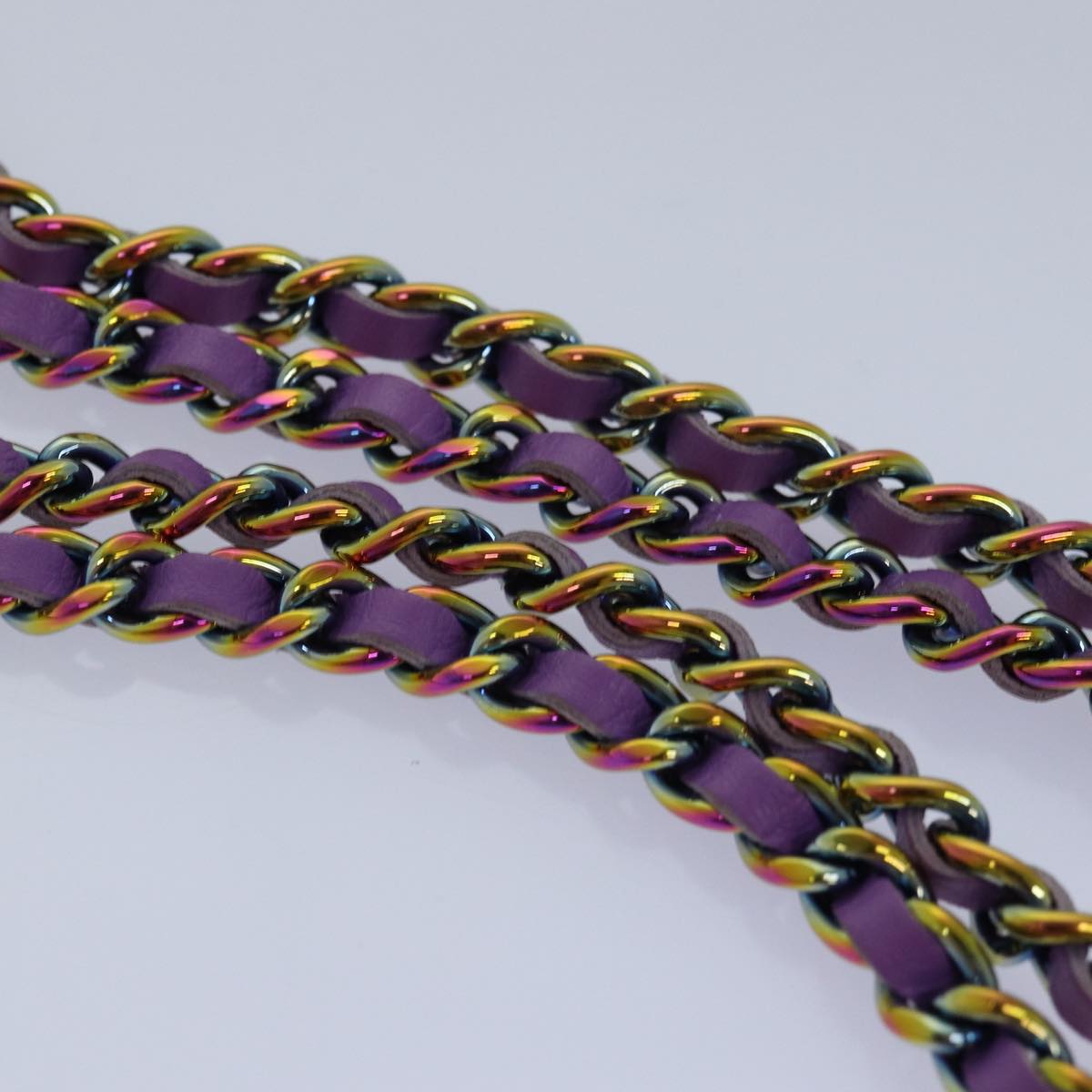 CHANEL Matelasse Chain Shoulder Bag Tweed Rainbow CC 78364S