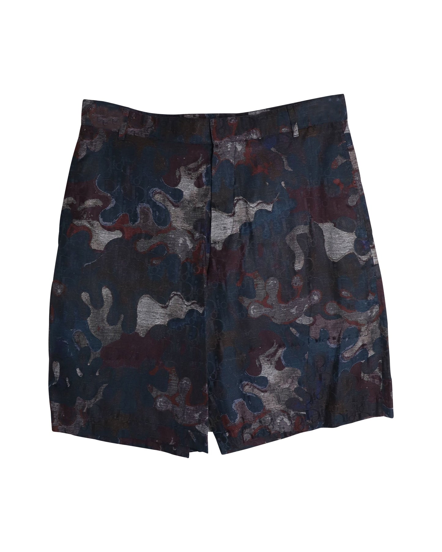 Dior x Peter Doig Oblique Camo Shorts in Multicolor Silk