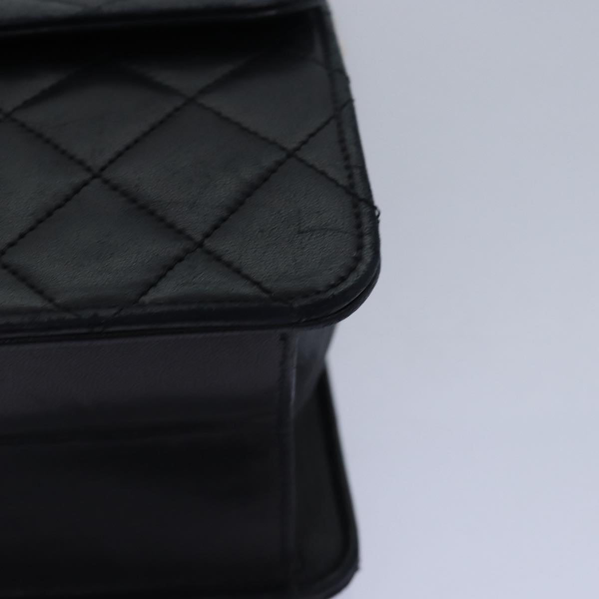 CHANEL Matelasse Chain Shoulder Bag Lamb Skin Black CC 78416
