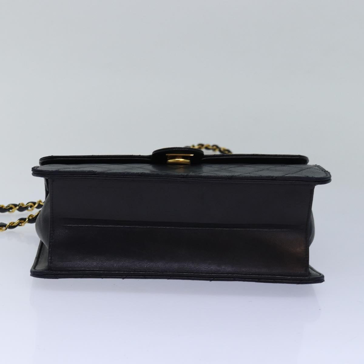 CHANEL Matelasse Chain Shoulder Bag Lamb Skin Black CC 78416