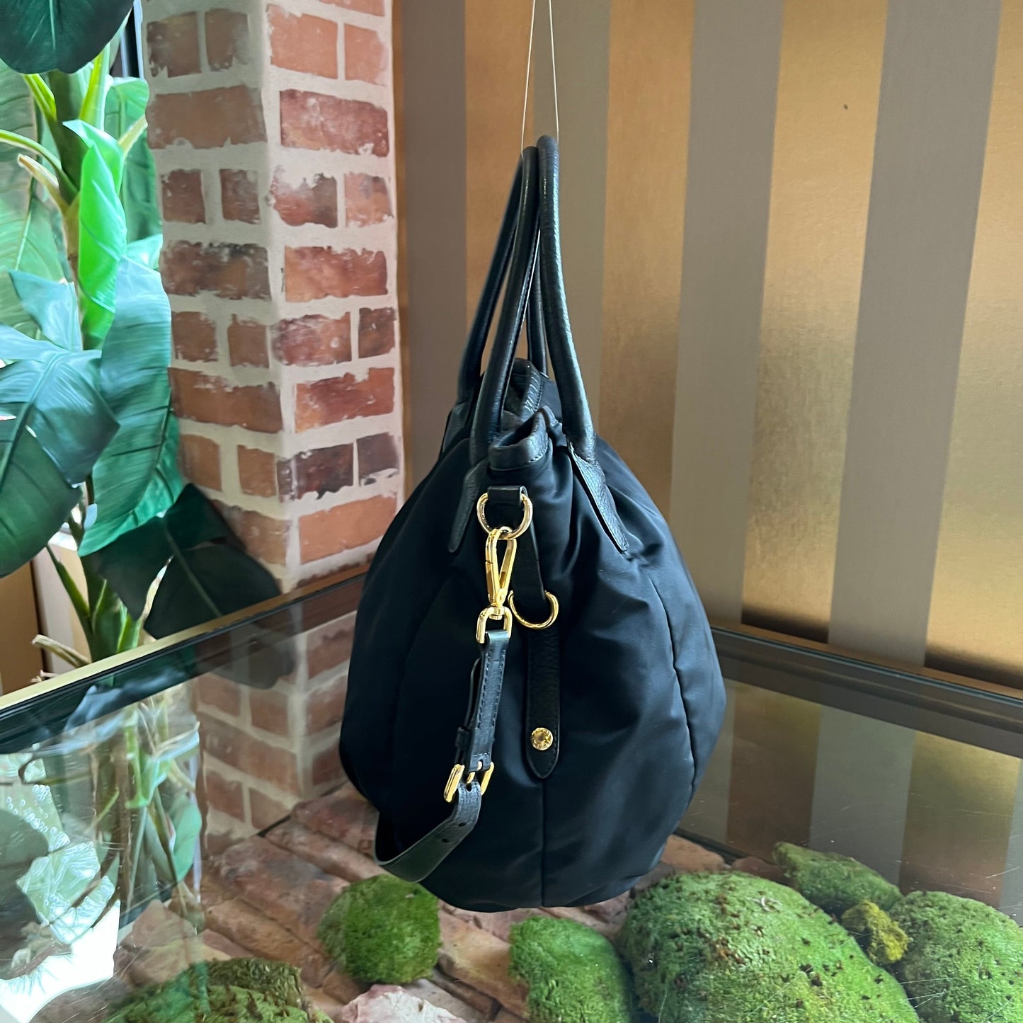 PRADA Nylon Black Two Way Shoulder Bag