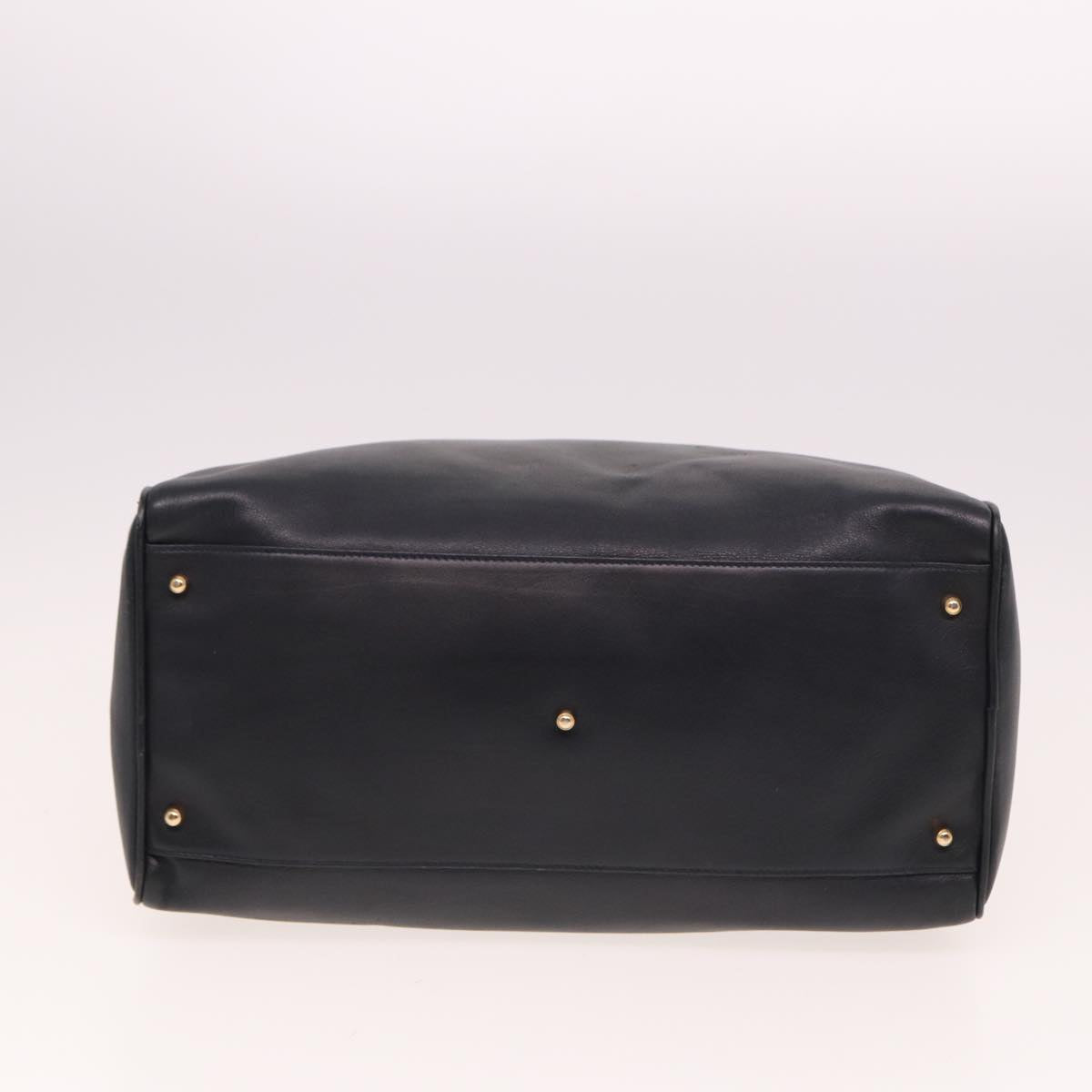 GUCCI Bamboo Mini Boston Bag Leather 2way Navy 78428