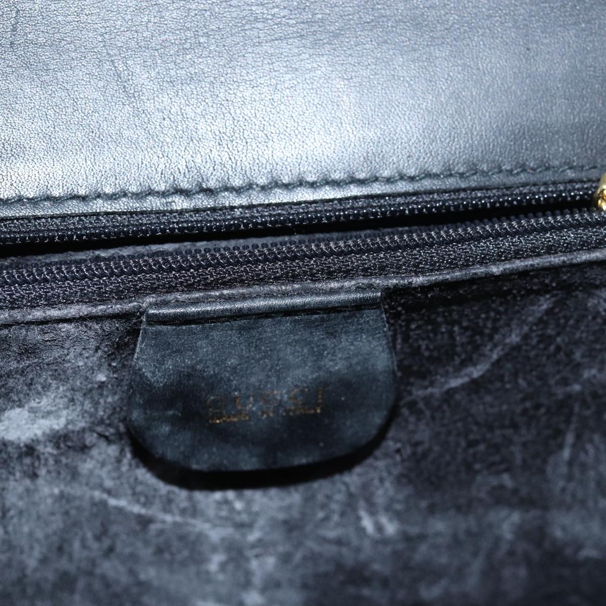 GUCCI Bamboo Hand Bag Straw Gray Black 000 46 0266 78429
