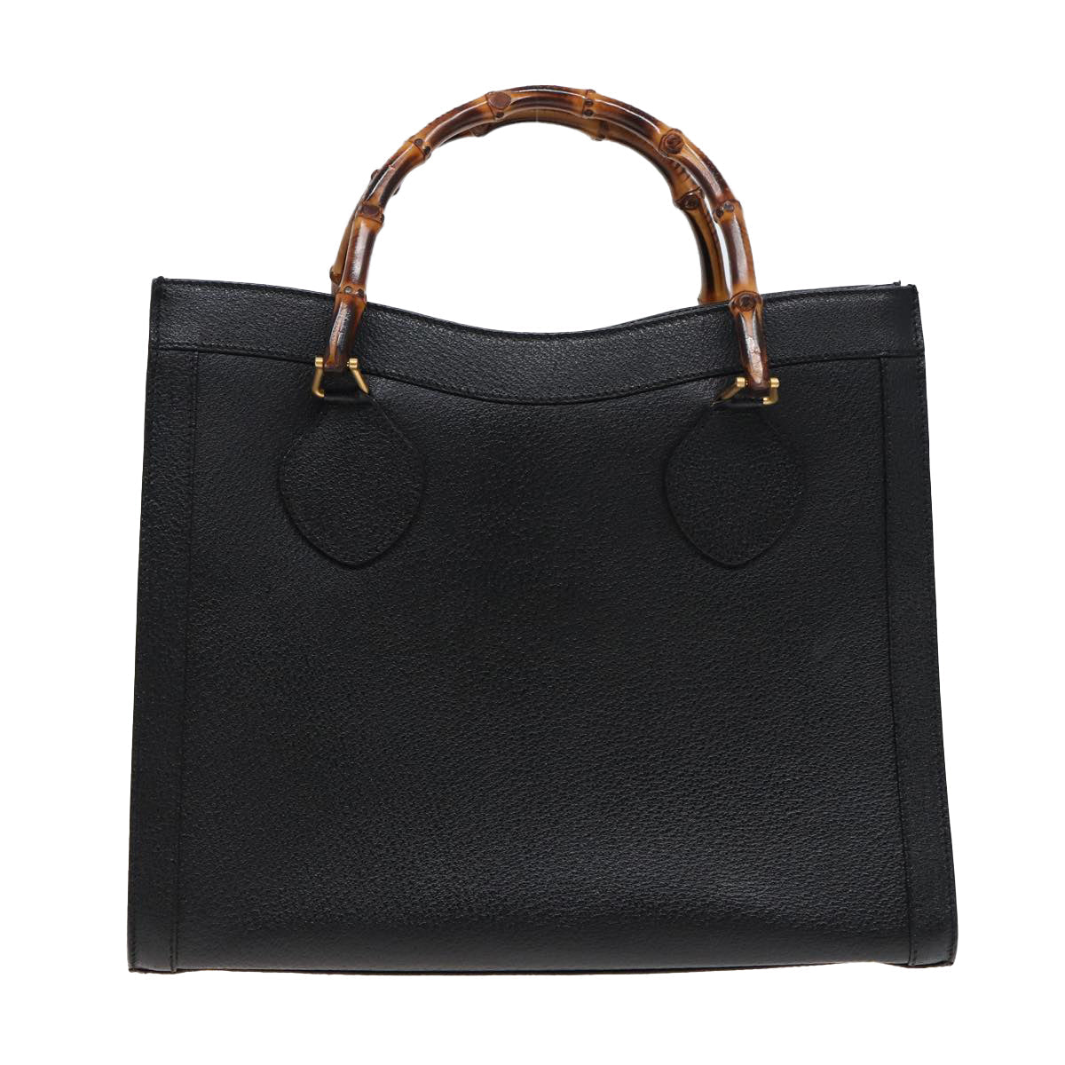 GUCCI Bamboo Hand Bag Leather Black 78439