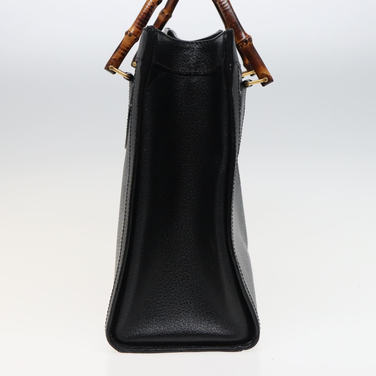 GUCCI Bamboo Hand Bag Leather Black 78439
