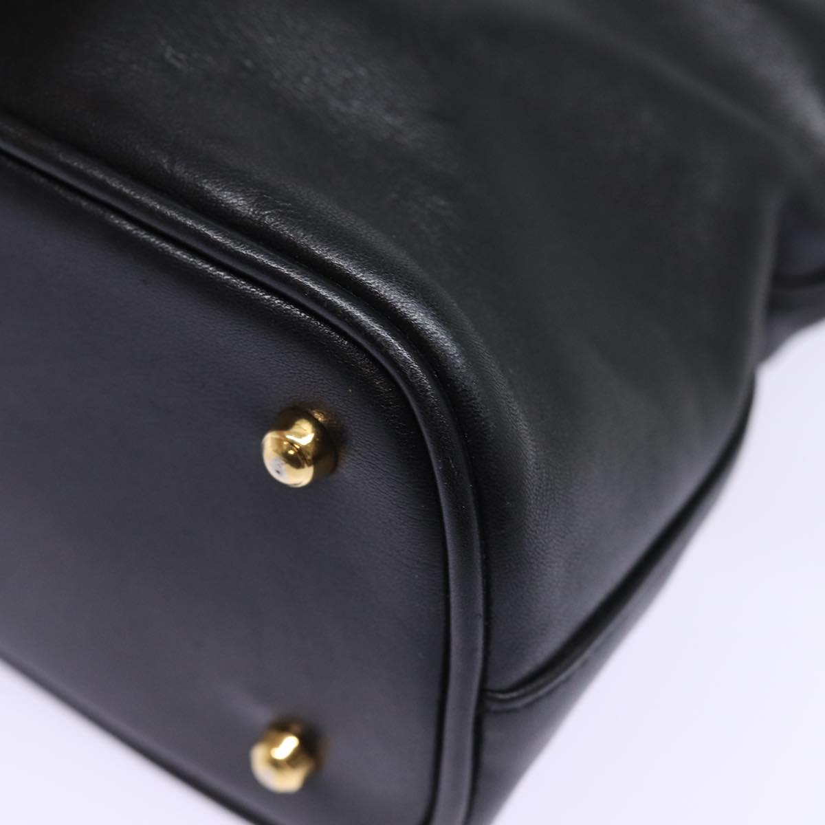 GUCCI Bamboo Hand Bag Leather Black 78440
