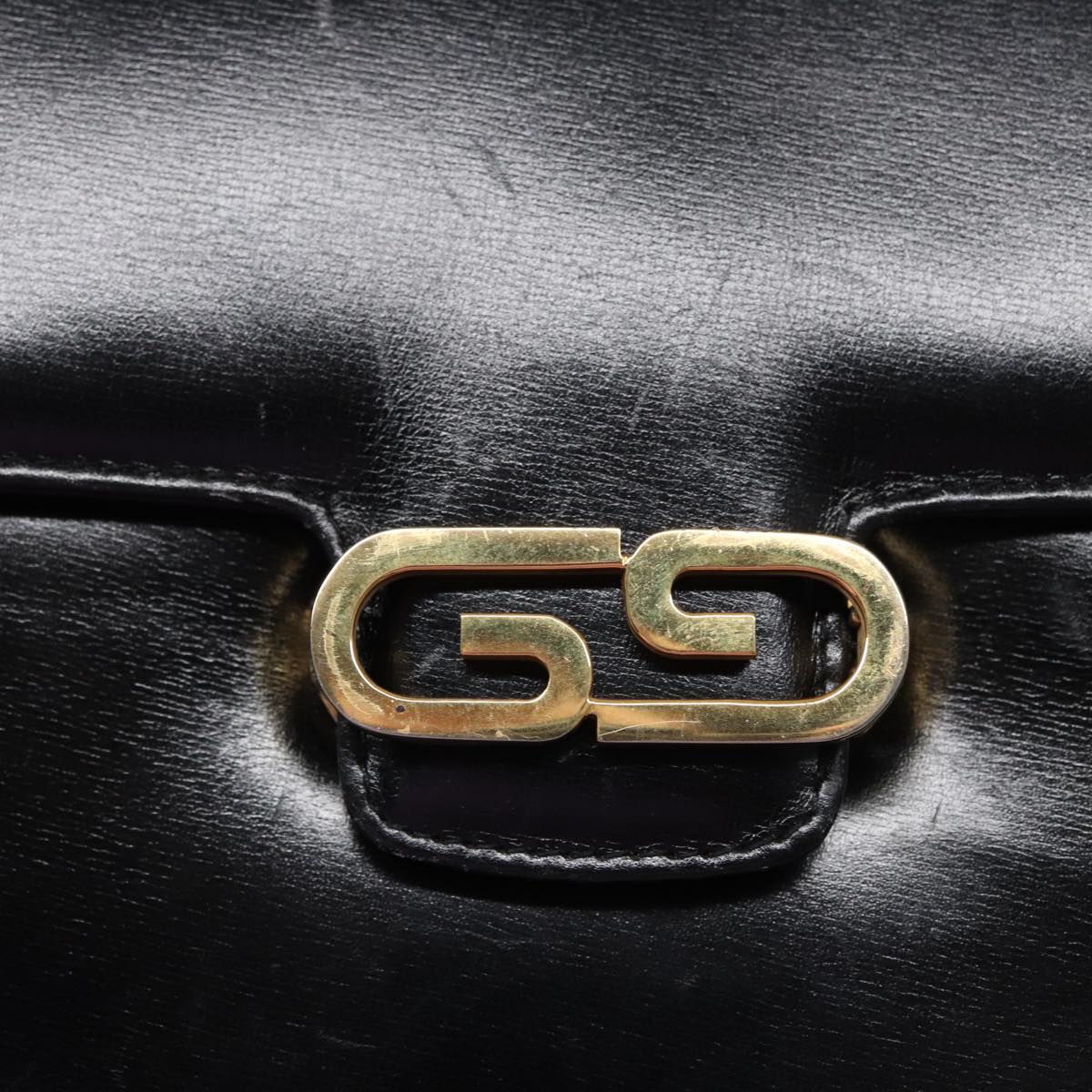 GUCCI Shoulder Bag Leather Black 78441