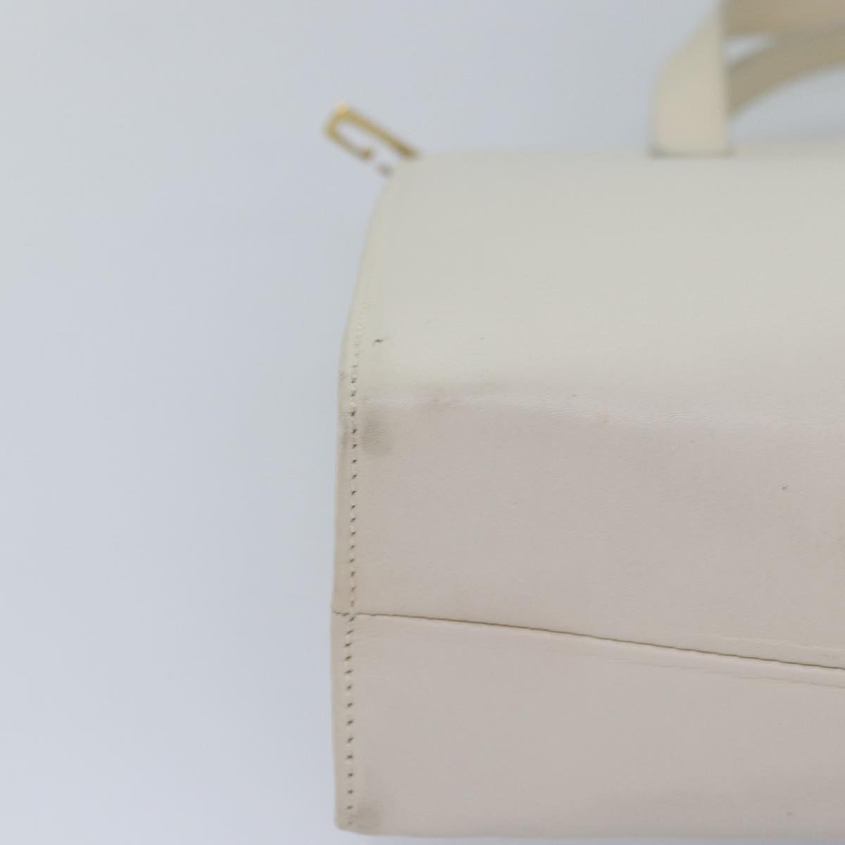 GUCCI Hand Bag Leather White 78475