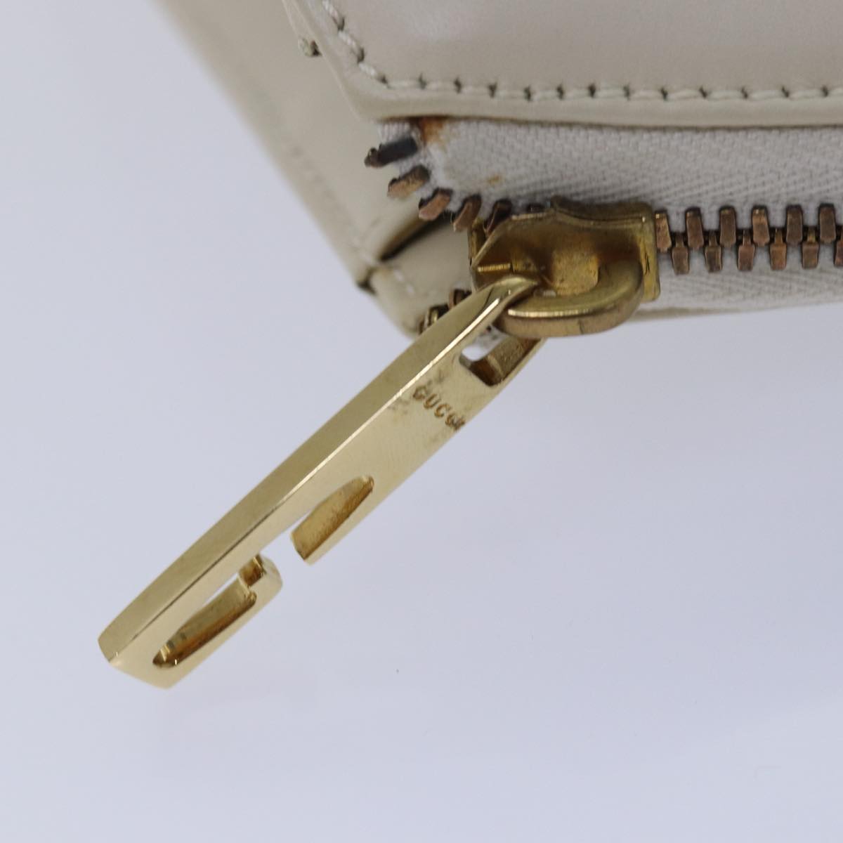 GUCCI Hand Bag Leather White 78475