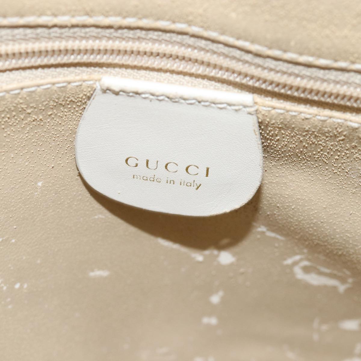 GUCCI Hand Bag Leather White 78475