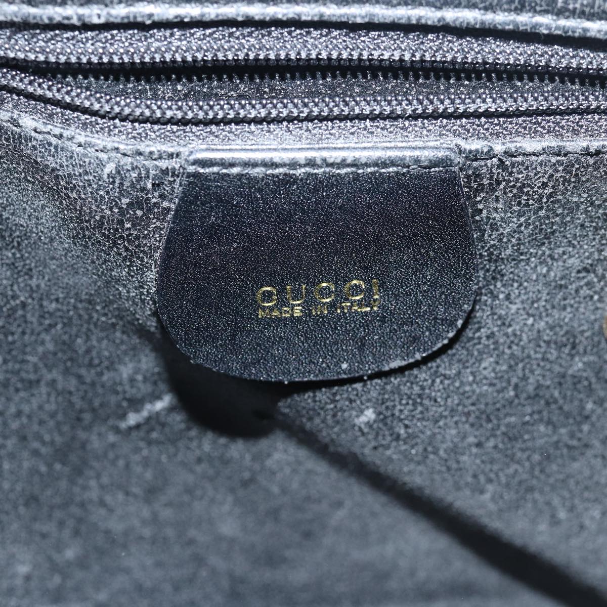 GUCCI Hand Bag Leather Black 78479