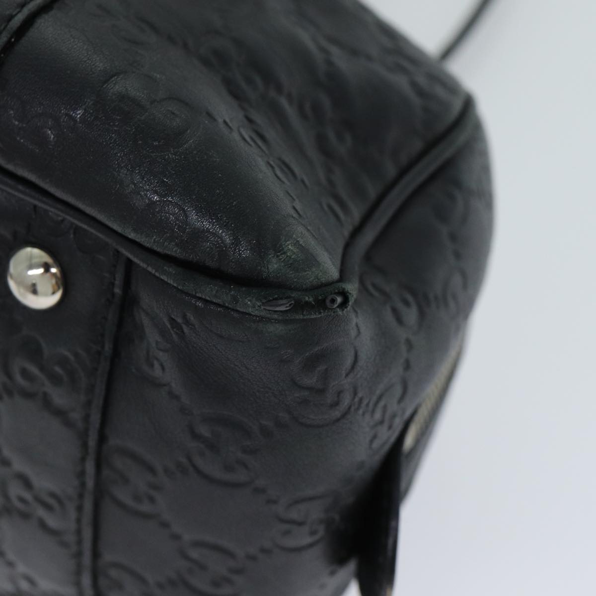GUCCI GG Canvas Guccissima Shoulder Bag Black 232958 78490