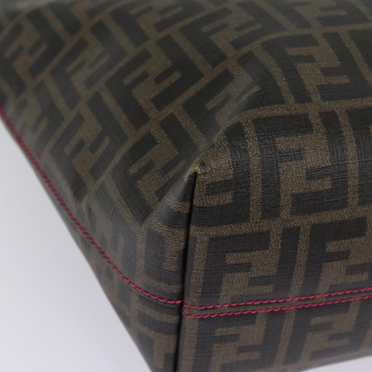 FENDI Zucca Canvas Tote Bag Brown Black gold 78563