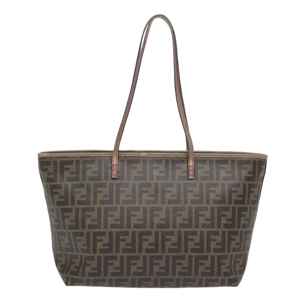 FENDI Zucca Canvas Tote Bag Brown Black gold 78563
