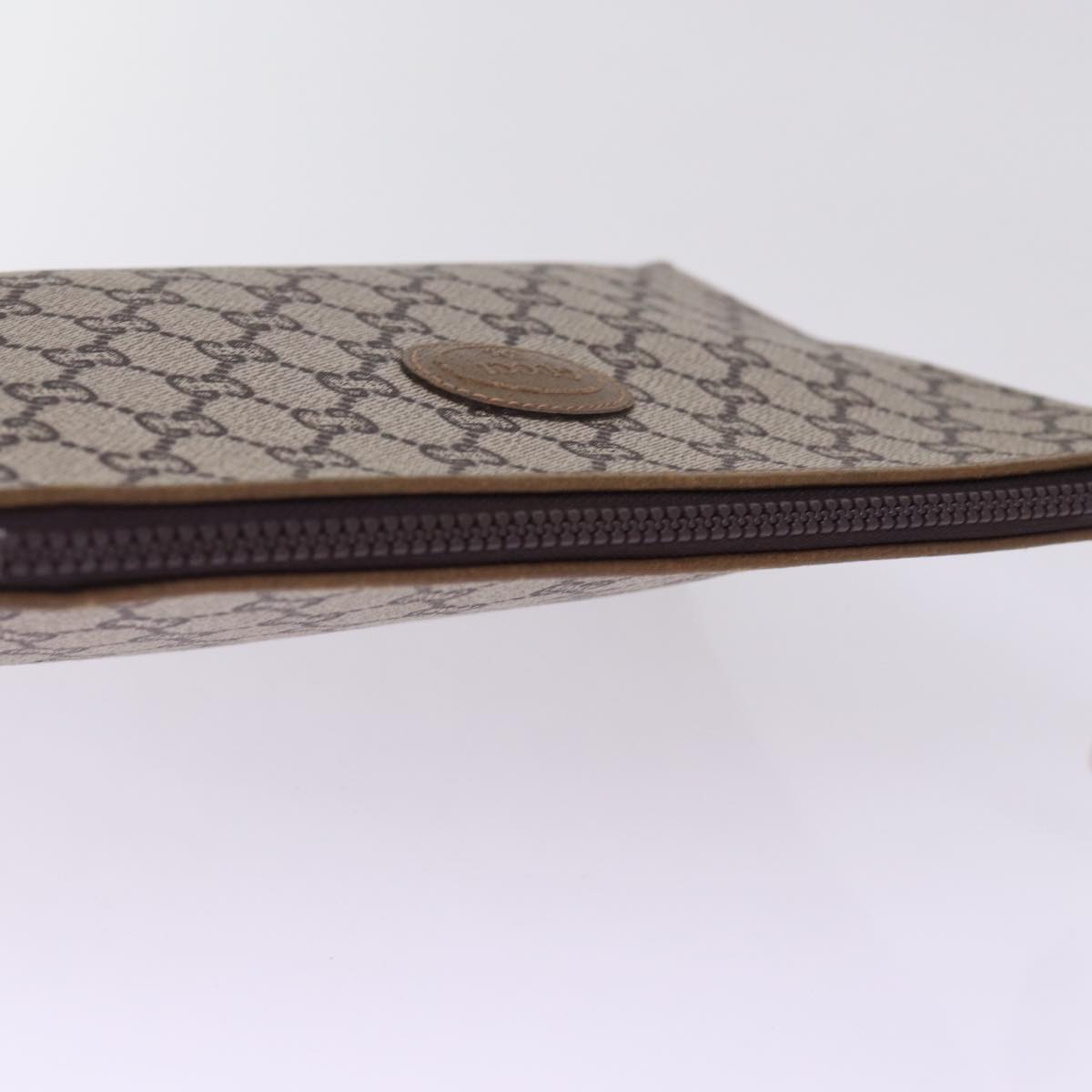 GUCCI GG Plus Supreme Clutch Bag PVC Beige 78609