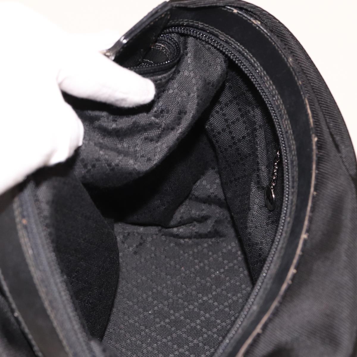 GUCCI Bamboo Hand Bag Nylon Black 000 2058 0531 5 78631