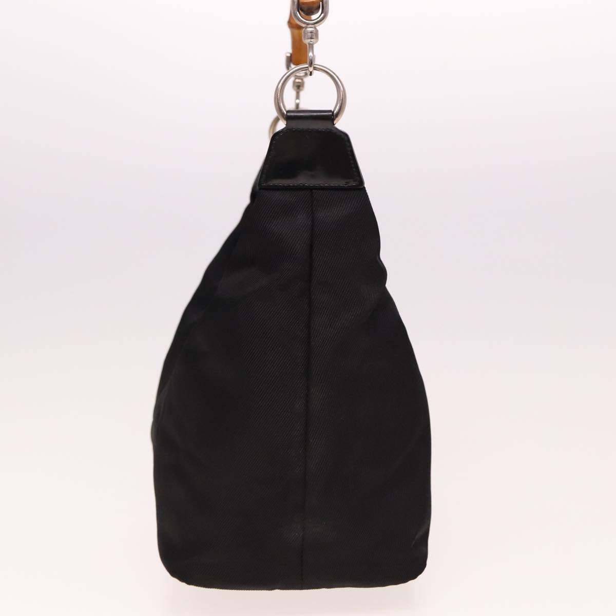 GUCCI Bamboo Hand Bag Nylon Black 000 2058 0531 5 78631