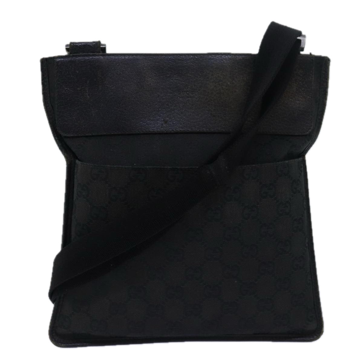 GUCCI GG Canvas Shoulder Bag Black 27639 78640