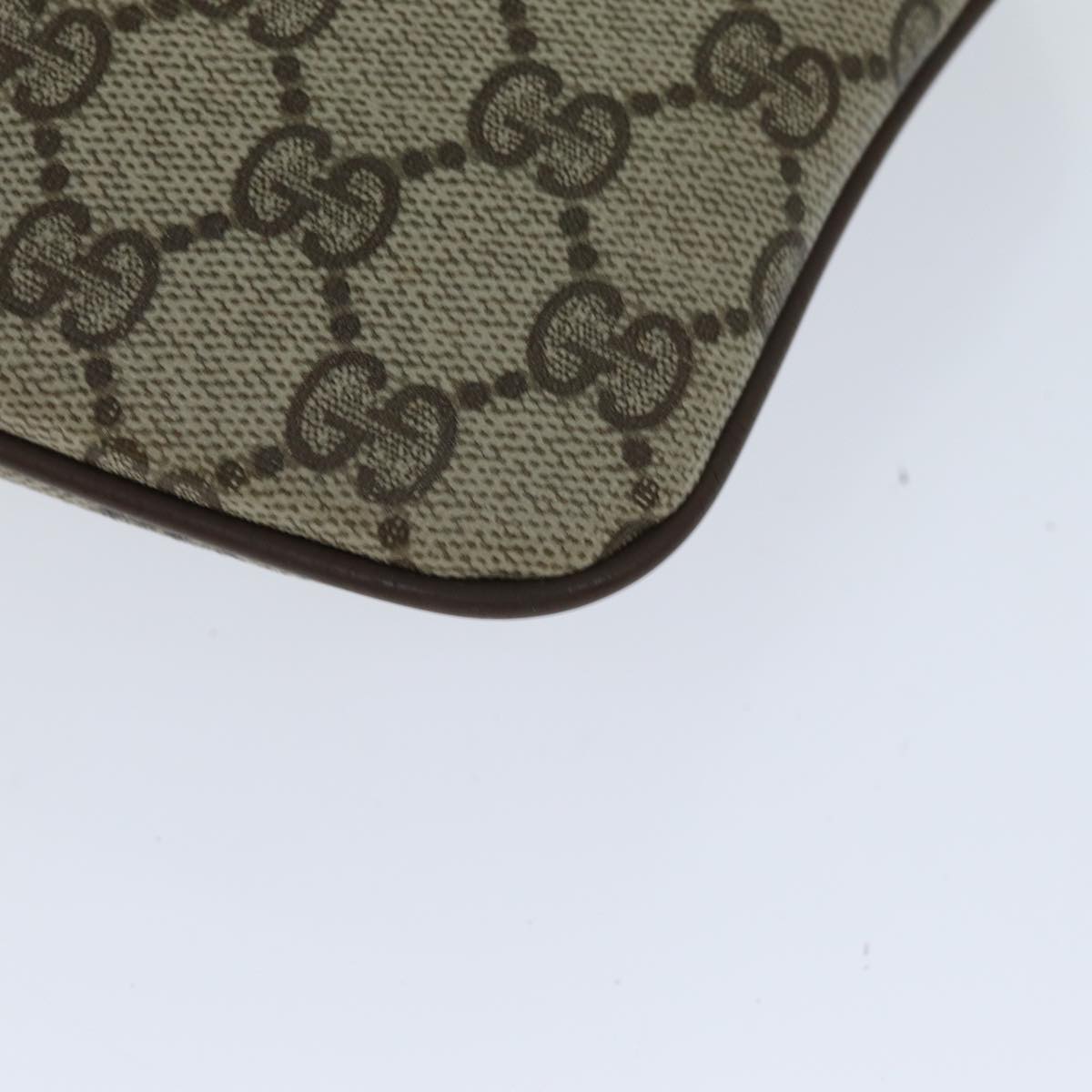GUCCI Web Sherry Line GG Supreme Shoulder Bag PVC Beige 904 02 047 78759
