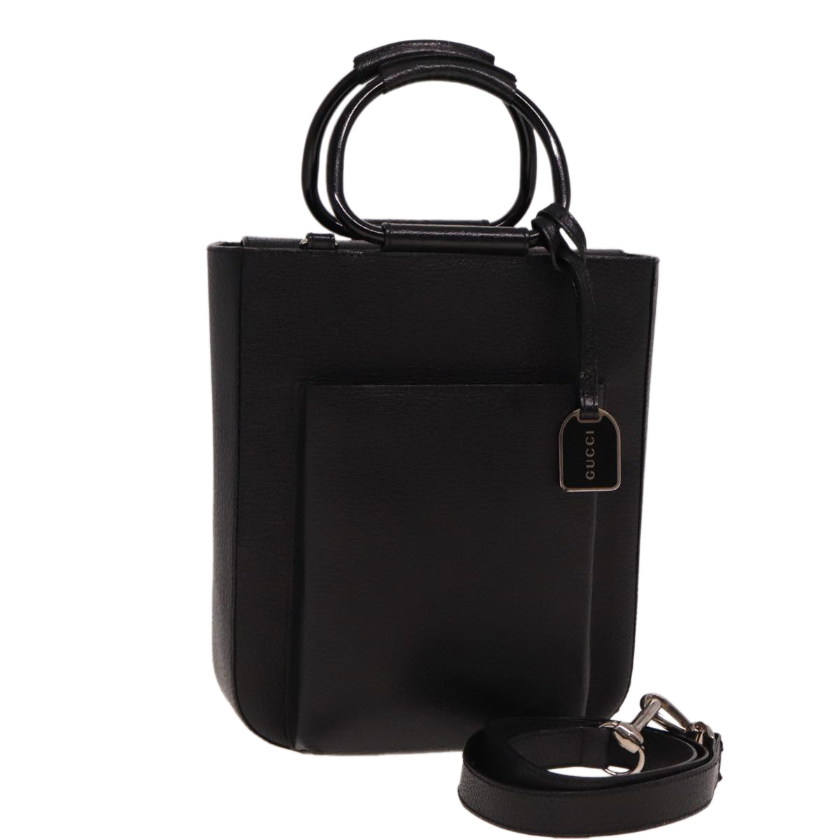 GUCCI Hand Bag Leather 2way Black 002 1118 0463 78761