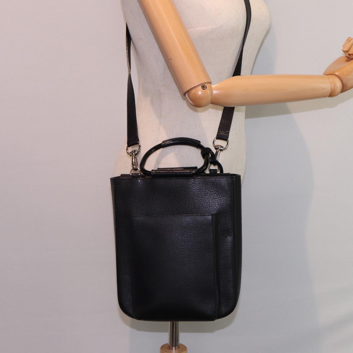 GUCCI Hand Bag Leather 2way Black 002 1118 0463 78761