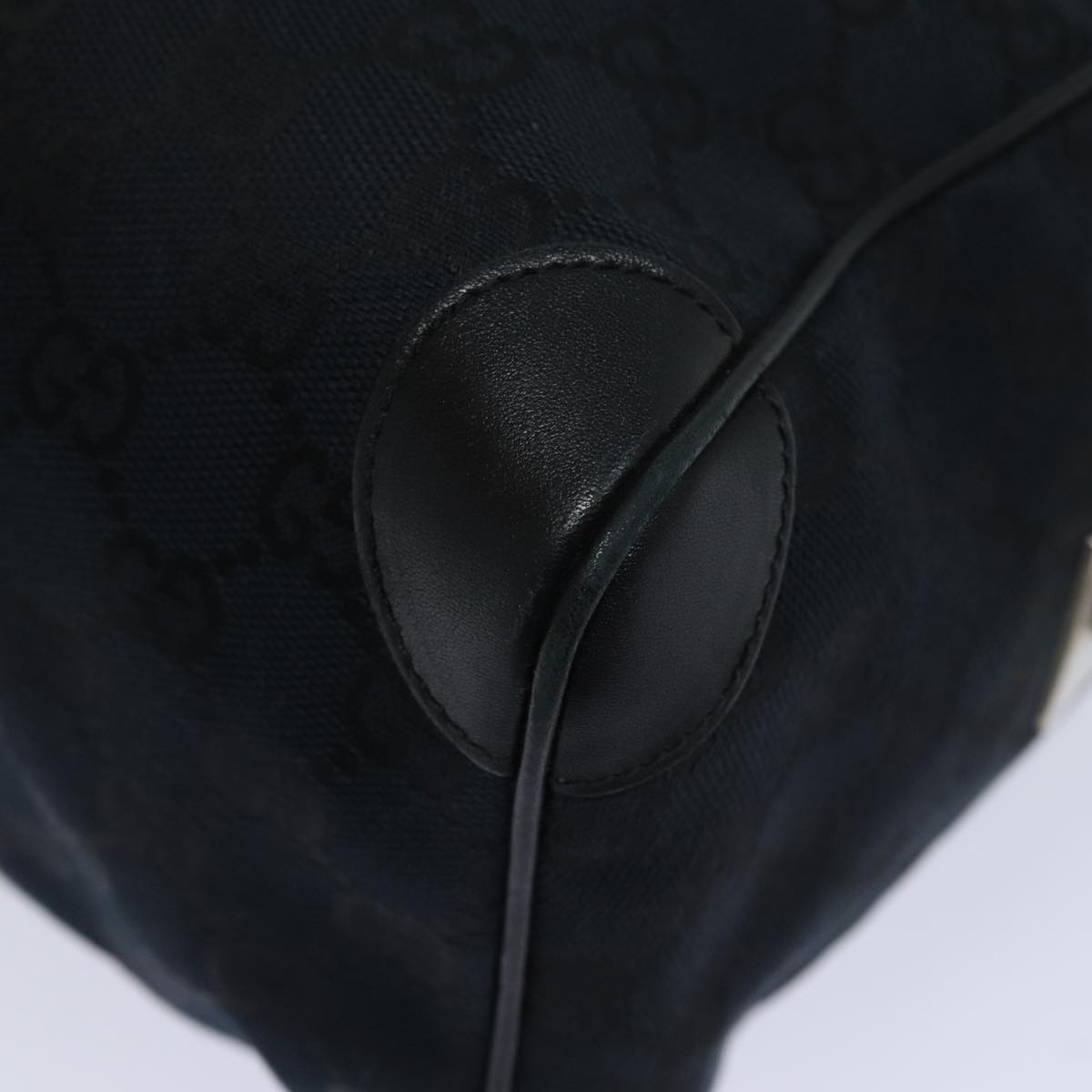 GUCCI GG Canvas Sherry Line Boston Bag Black White 000 0846 78778