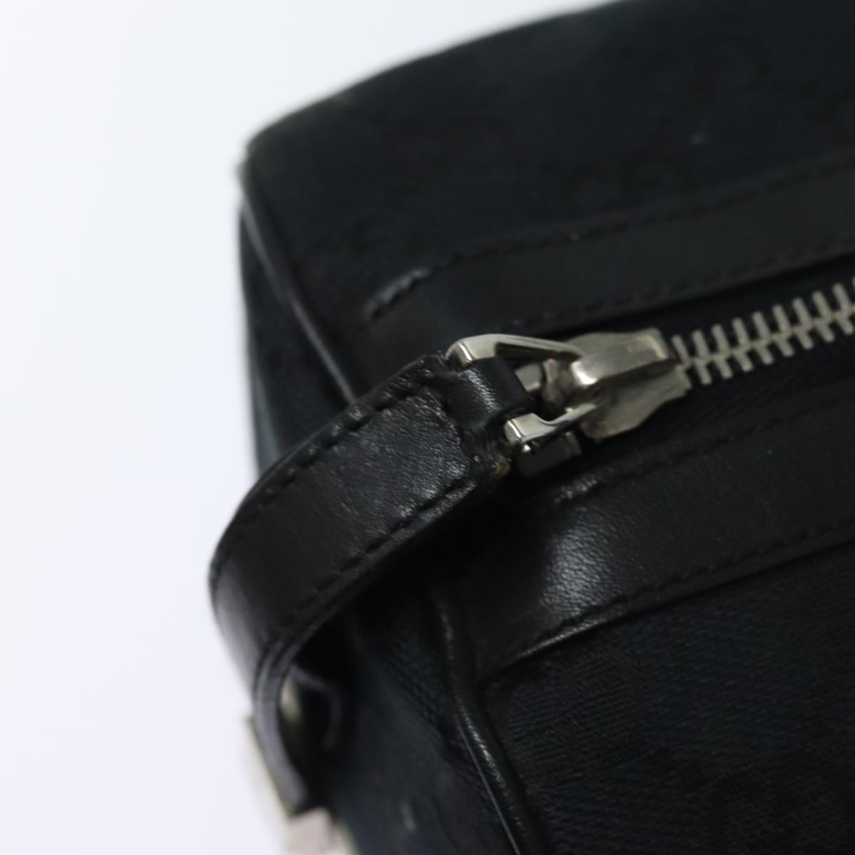 GUCCI GG Canvas Sherry Line Boston Bag Black White 000 0846 78778