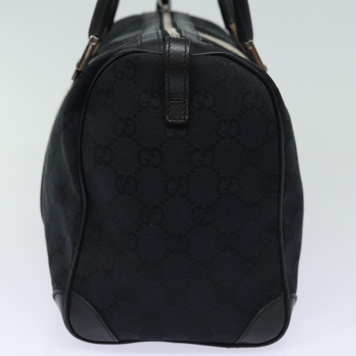 GUCCI GG Canvas Sherry Line Boston Bag Black White 000 0846 78778