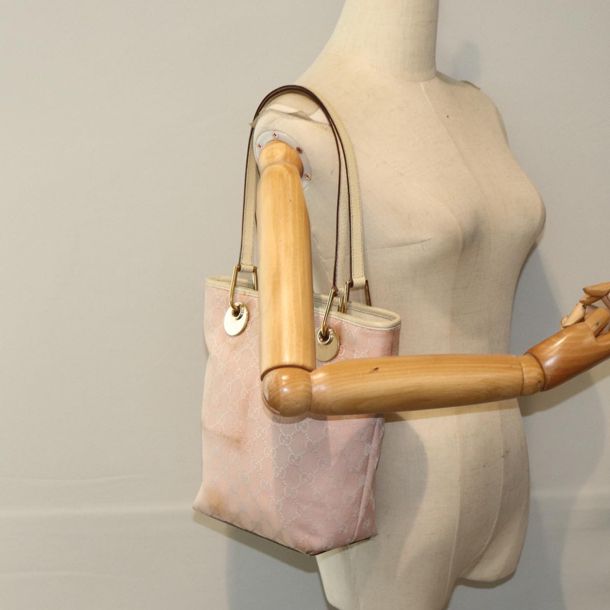 GUCCI GG Canvas Tote Bag Pink 120840 78782