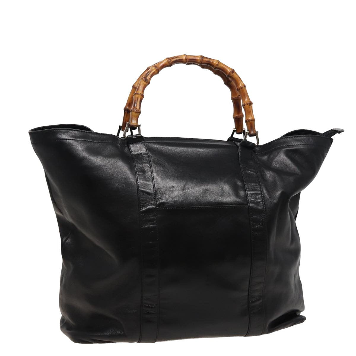 GUCCI Bamboo Hand Bag Leather Black 002 2058 0412 5 78791