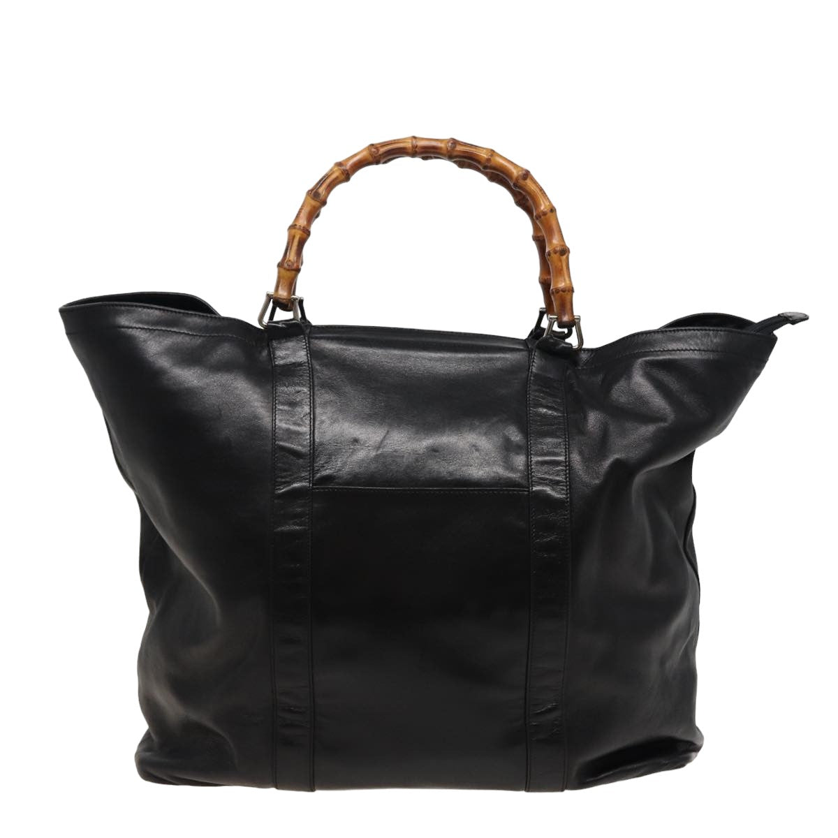 GUCCI Bamboo Hand Bag Leather Black 002 2058 0412 5 78791